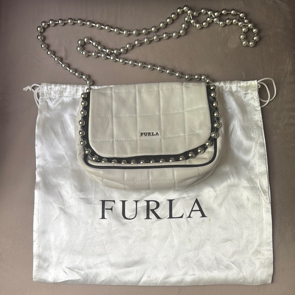 Furla White Leather Crossbody Bag